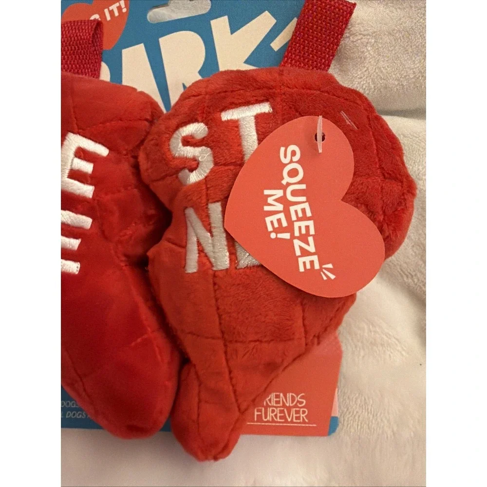 Barkbox Red I Chews You Best Friends Furever Heart Dog Squeeze Toy Size S-M
